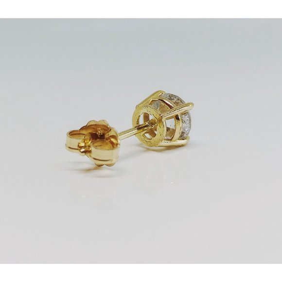 Single 0.55CT REAL GENUINE Diamond Stud Earring 14k SOLID Gold - Picture 4 of 6